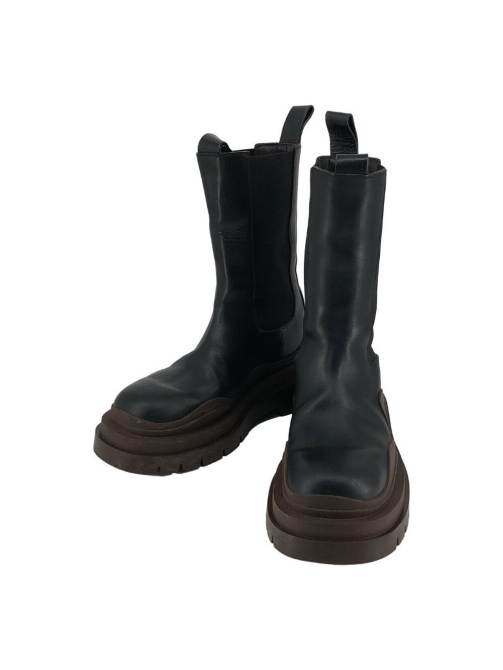 Bottega Veneta Tires Chelsea Boots Black Brown